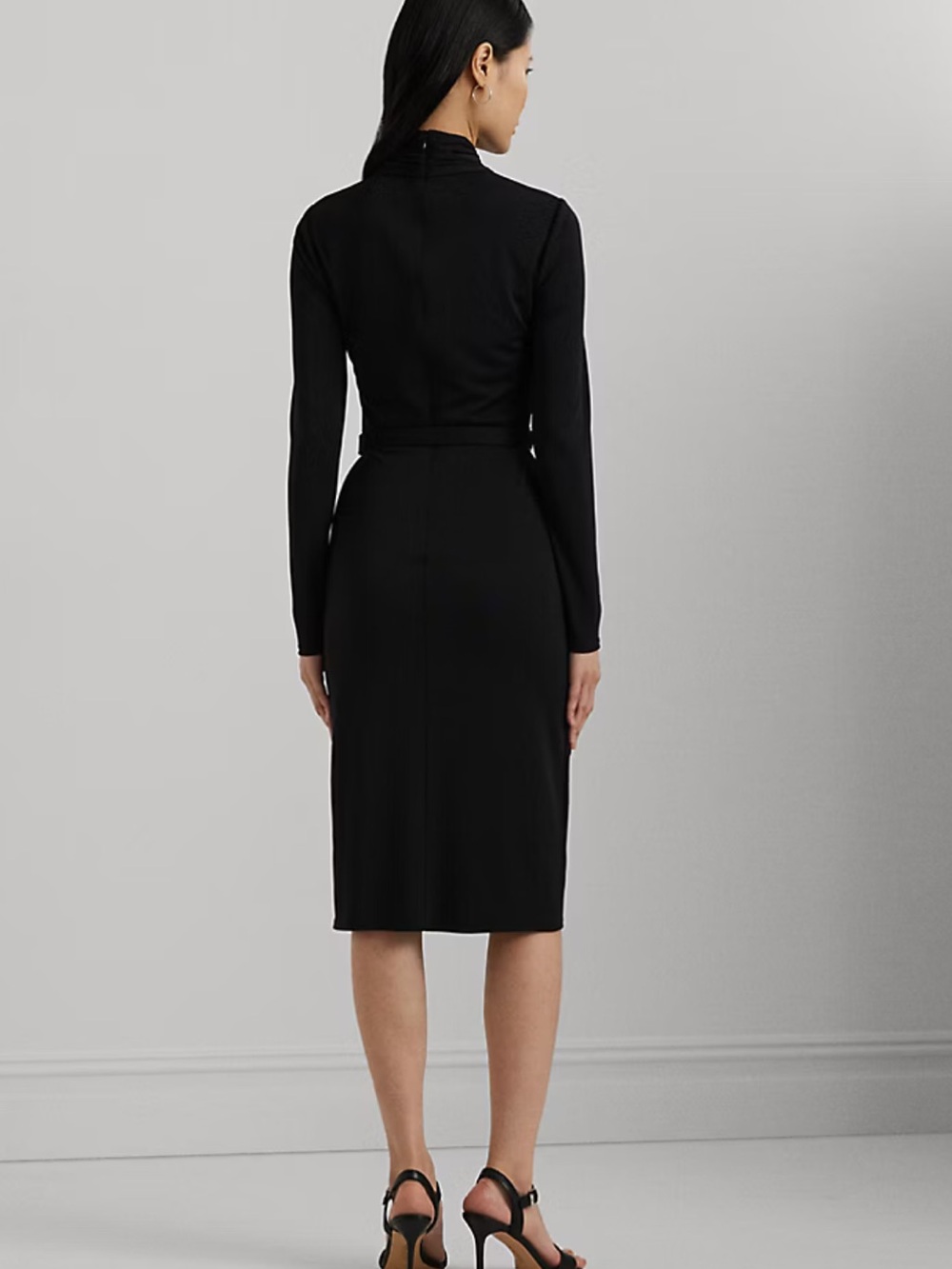 Banana Republic Black Long-Sleeve Jersey Dress